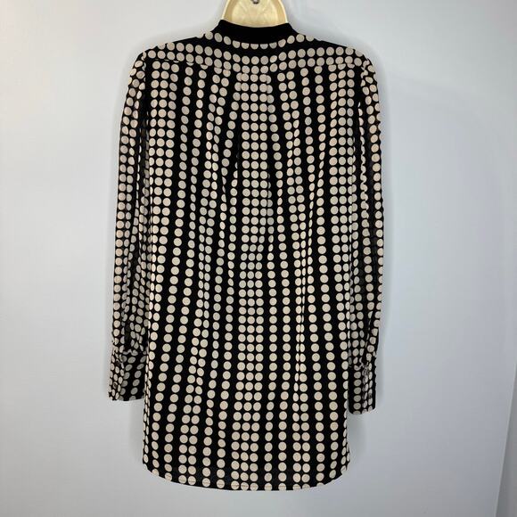 Tory Burch Silk Black Polka Dot Tunic Blouse Tuxedo Front Classic Women's 2 - Picture 8 of 10